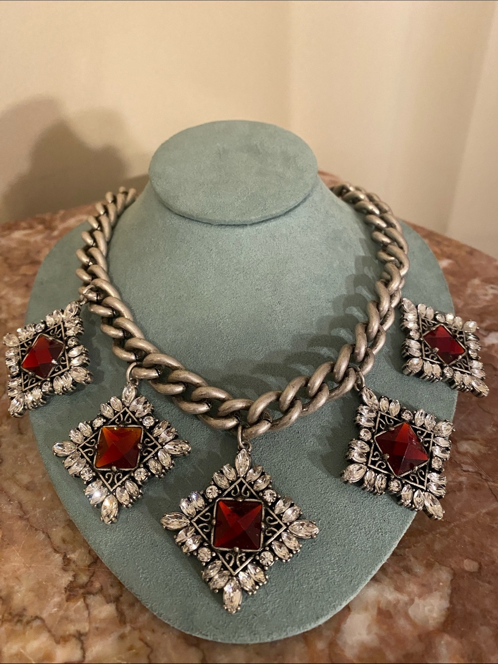 Arizona Jean Company Statement Red Crystal Pendant Necklace - Women Jewelry